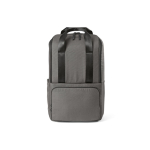 Mochila de poliéster reciclado com compartimento para portátil 18L cor cinzento vista frontal 