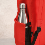 Mochila de RPET para portátil com acabamento ripstop 15,6'' cor vermelho vista de detalhe 