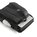 Mochila de couro sintético com espaço acolchoado para portátil 20L cor preto segunda vista de detalhe 