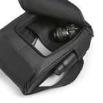 Mochila de couro sintético com espaço acolchoado para portátil 20L cor preto terceira vista de detalhe