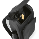 Mochila de couro sintético com espaço acolchoado para portátil 20L cor preto quarta vista de detalhe