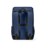 Mochila de couro sintético com espaço acolchoado para portátil 20L cor azul vista traseira 