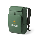 Mochila de couro sintético com espaço acolchoado para portátil 20L cor verde
