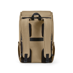 Mochila de couro sintético com espaço acolchoado para portátil 20L cor camel vista traseira 