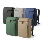 Mochila de couro sintético com espaço acolchoado para portátil 20L