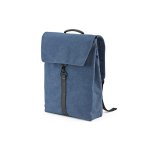 Mochila de algodão reciclado com detalhes em pele sintética 25L cor azul