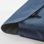 Mochila de algodão reciclado com detalhes em pele sintética 25L cor azul segunda vista de detalhe 