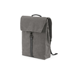 Mochila de algodão reciclado com detalhes em pele sintética 25L cor cinzento-escuro