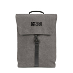 Mochila de algodão reciclado com detalhes em pele sintética 25L vista principal
