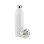 Garrafa em aço inoxidável reciclado com indicadores LED 650ml cor branco
