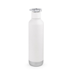 Garrafa de aço reciclado de parede dupla com tampa de roda 750 ml cor prateado