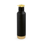 Garrafa de aço reciclado de parede dupla com tampa de roda 750 ml cor dourado
