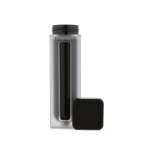 Garrafa de plástico reciclado com fecho rotativo exclusivo 500ml cor preto segunda vista