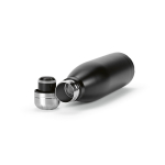 Garrafa de aço inoxidável reciclado com tampa antigotas 500 ml cor preto terceira vista 