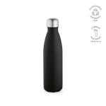 Garrafa de aço inoxidável reciclado com tampa antigotas 500 ml cor preto