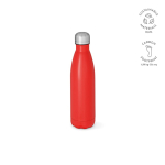 Garrafa de aço inoxidável reciclado com tampa antigotas 500 ml cor vermelho