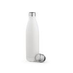 Garrafa de aço inoxidável reciclado com tampa antigotas 500 ml cor branco segunda vista