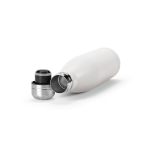 Garrafa de aço inoxidável reciclado com tampa antigotas 500 ml cor branco terceira vista 