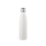 Garrafa de aço inoxidável reciclado com tampa antigotas 500 ml cor branco vista traseira 