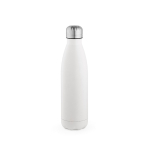 Garrafa de aço inoxidável reciclado com tampa antigotas 500 ml cor branco vista frontal 