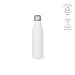 Garrafa de aço inoxidável reciclado com tampa antigotas 500 ml cor branco