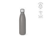 Garrafa de aço inoxidável reciclado com tampa antigotas 500 ml cor cinzento