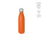 Garrafa de aço inoxidável reciclado com tampa antigotas 500 ml cor cor-de-laranja