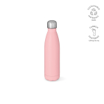 Garrafa de aço inoxidável reciclado com tampa antigotas 500 ml cor cor-de-rosa