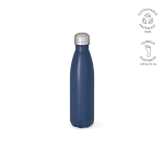 Garrafa de aço inoxidável reciclado com tampa antigotas 500 ml cor azul-marinho