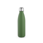 Garrafa de aço inoxidável reciclado com tampa antigotas 500 ml cor verde militar vista frontal 