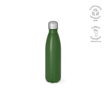 Garrafa de aço inoxidável reciclado com tampa antigotas 500 ml cor verde militar