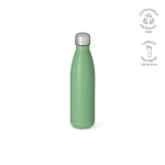 Garrafa de aço inoxidável reciclado com tampa antigotas 500 ml cor verde pastel