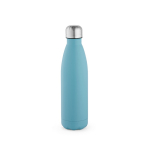 Garrafa de aço inoxidável reciclado com tampa antigotas 500 ml cor azul-claro vista frontal 