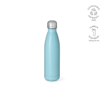Garrafa de aço inoxidável reciclado com tampa antigotas 500 ml cor azul-claro
