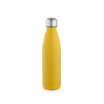 Garrafa de aço inoxidável reciclado com tampa antigotas 500 ml cor amarelo-escuro vista frontal 