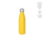 Garrafa de aço inoxidável reciclado com tampa antigotas 500 ml cor amarelo-escuro