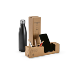 Garrafa de aço inoxidável reciclado com tampa antigotas 500 ml vista em caixa 