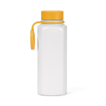 Garrafa aço inox reciclado tampa botão pressão e abertura 360° 820ml cor amarelo-escuro