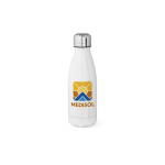 Garrafa de aço inoxidável reciclado com tampa antigotejo 400ml cor branco segunda vista