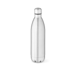 Garrafa térmica corporativa de aço inoxidável reciclado brilhante 1L cor prateado