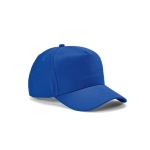 Boné de algodão reciclado com fivela traseira e 5 painéis 280 g/m2 cor azul