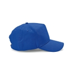 Boné de algodão reciclado com fivela traseira e 5 painéis 280 g/m2 cor azul terceira vista 