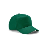 Boné de algodão reciclado com fivela traseira e 5 painéis 280 g/m2 cor verde