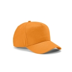 Boné de algodão reciclado com fivela traseira e 5 painéis 280 g/m2 cor cor-de-laranja