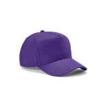 Boné de algodão reciclado com fivela traseira e 5 painéis 280 g/m2 cor violeta