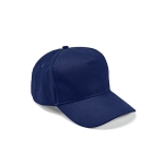 Boné de algodão reciclado com fivela traseira e 5 painéis 280 g/m2 cor azul-marinho