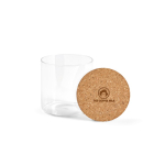 Frasco de vidro borossilicato para cozinha com tampa de cortiça 500ml cor transparente
