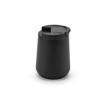 Caneca térmica de aço inoxidável reciclado com tampa antifugas 350ml cor preto vista lateral 