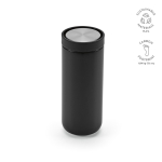 Copo de viagem de parede dupla em aço inoxidável reciclado 340ml cor preto