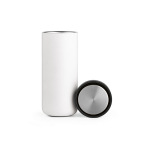 Copo de viagem de parede dupla em aço inoxidável reciclado 340ml cor branco terceira vista 